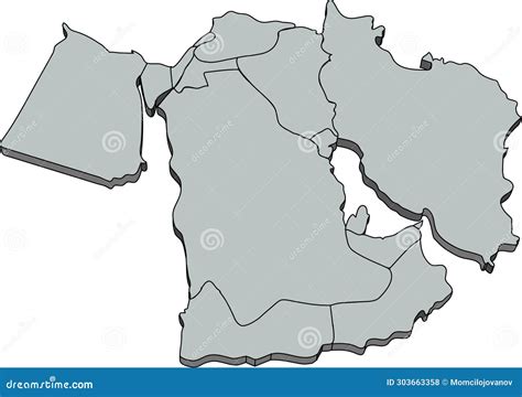 Gray 3D Map of the MIDDLE EAST Stock Vector - Illustration of icon, outline: 303663358
