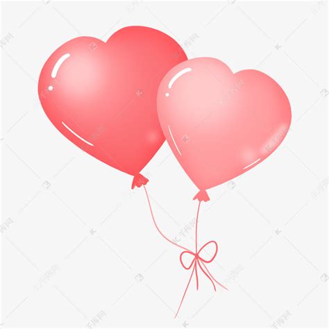 粉色爱心气球礼物素材图片免费下载-千库网
