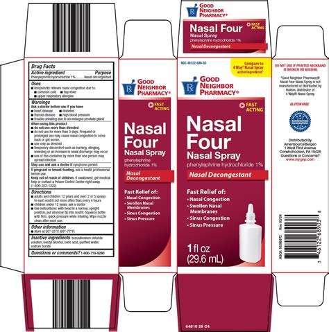 GOOD NEIGHBOR PHARMACY NASAL FOUR- phenylephrine hydrochloride spray
