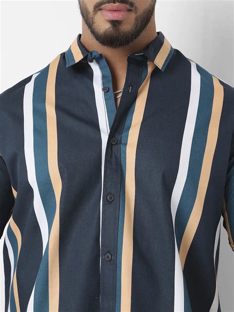 Plus Size MEN STRIPED HALF SLEEVE CASUAL SHIRT (3XL - 6XL) | Instafab Plus