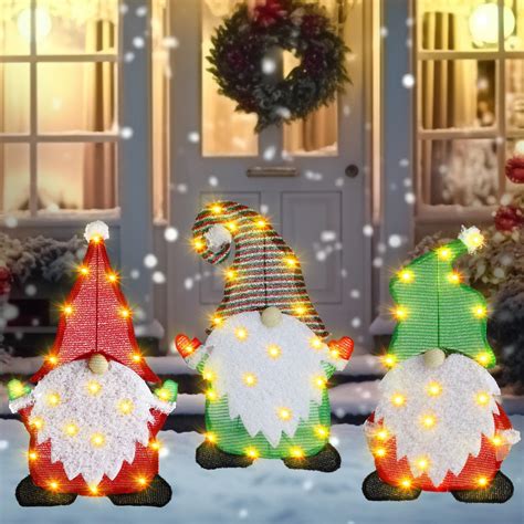 Amazon.com : Lighted Christmas Gnomes Decorations, Folding Gnomes Pop ...