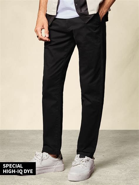 Buy Solids: Black Chinos Men's Cotton Pant Online