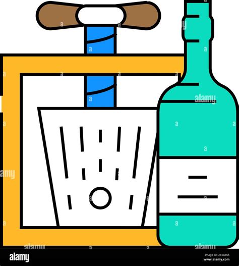 winemaking wine alcoholic drink production icon color illustration ...