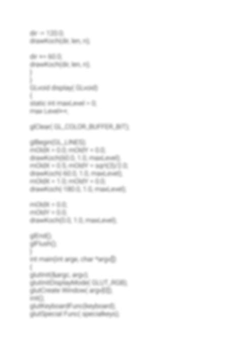 SOLUTION: Opengl program to generate koch curve - Studypool