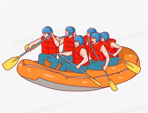 手绘卡通水上划船多人运动场景PNG图片素材下载_运动PNG_熊猫办公