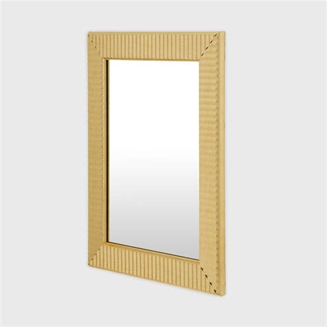 Buy Reflection Sparkle Gold Striped Frame Rectangular Wall Mirror from ...