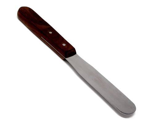 A2Z-WHS4 Stainless Steel Lab Spatula with Wooden Handle, 4" Blade, 0.62 ...