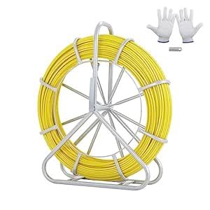 VEVOR Fish Tape Fiberglass, 5/16 in, Electrical Fish Tape 492ft, Duct ...