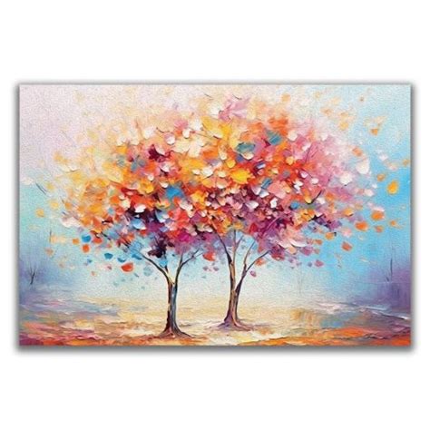 1094 Wall art decoration Magical trees in a dance of colors -> iwiDecor.com