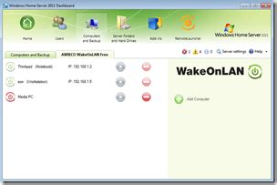 Add-In: WakeOnLAN 1.0.0