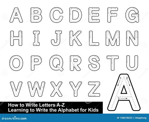 ALPHABET TRACING LETTERS STEP by STEP LETTER TRACING Write the Letter Alphabet Writing Lesson ...