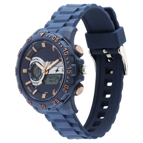 Fastrack Street line Quartz Analog Digital Blue Dial Silicone Strap ...