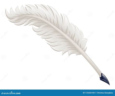 Quill Feather Ink Pen Cartoon Illustration Stock Vector - Illustration ...