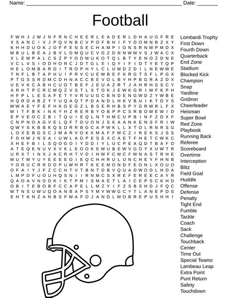 Football Word Search Printable Games | Bingo & Word Scramble Fun for ...