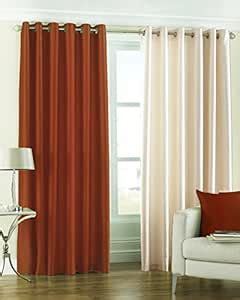 Buy Homefab India Set of 2 Royal Silky Multi Color Long Door Curtains ...