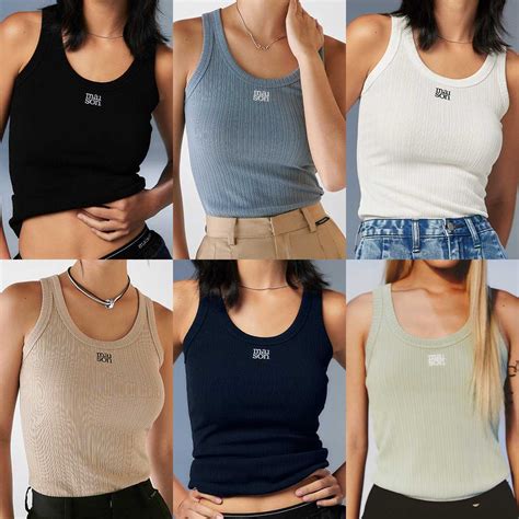 maison KEEPS | Vertical Dual Logo Tank | เสื้อกล้ามเสื้อเบสิคหลังเว้า ...