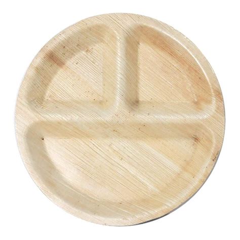 10" Round 3-Compartment Palm Leaf Plate – Durable & Eco-Friendly ...