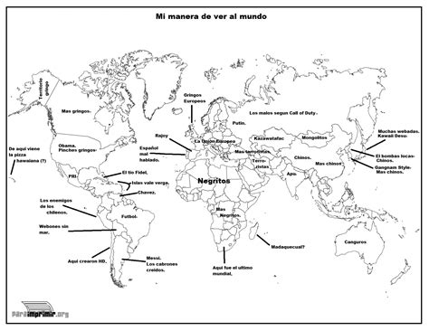 Mapamundi con division politica y nombres - Imagui