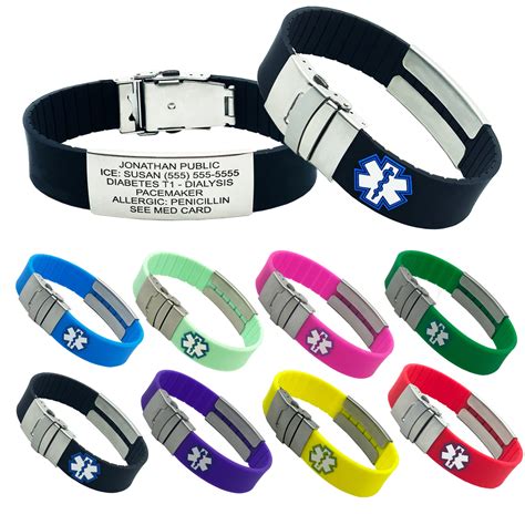 Medical Alert Bracelet - Sport Style: Includes Medical ID Wallet Card ...