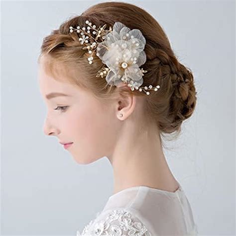 Salliy Baby Crystal Wedding Headpiece Gold Princess Headband Pearl ...