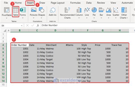 Image result for How Insert Table in Excel