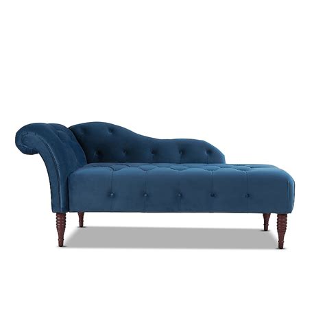Jennifer Taylor Home Samuel Midcentury Satin Teal Velvet Velvet Chaise ...