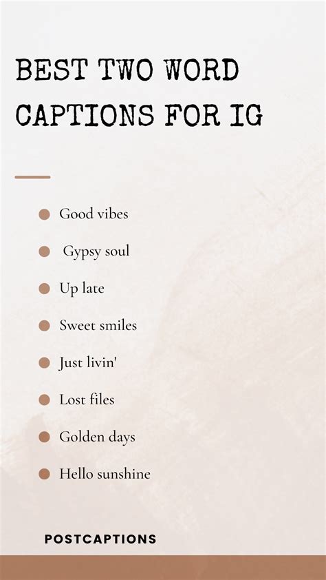 175 Best Two Word Captions for Instagram - PostCaptions.com