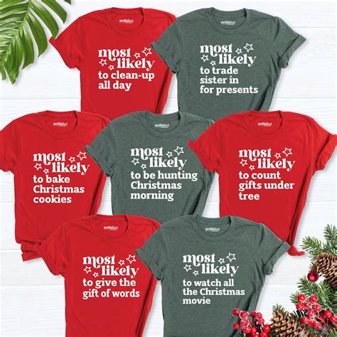 Matching Christmas Family Shirt Most Likely to Group Crew Gift ...