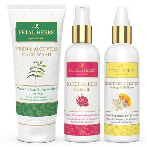 Petal Herbs Ayurveda CTM kit - Cleansing Toning Moisturiser Kit For ...