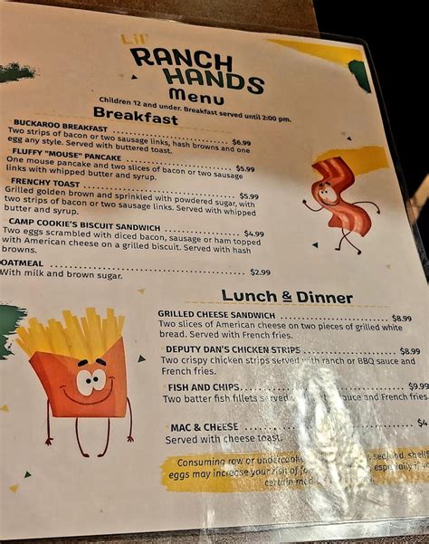 The Ranch House Menu