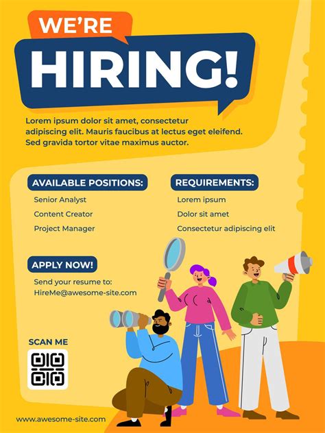 Job Recruitment Poster 17123574 Vector Art at Vecteezy