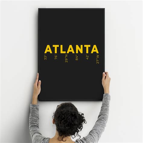 Atlanta Latitude and Longitude SVG Cut Files Vector Files Clip Art Cut Files Instant Download - Etsy