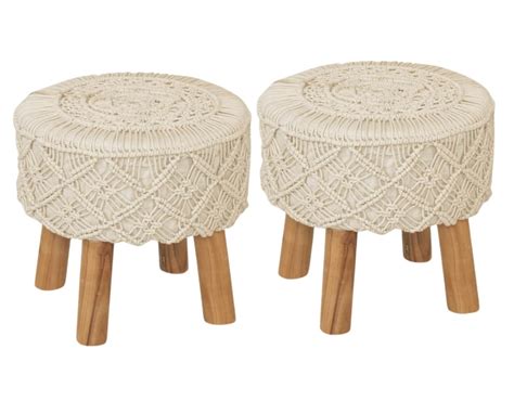 BOHOME CRAFT Ottoman Pouffes Set Of 2 For Living Room Sitting Furniture ...