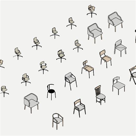 3D Model Chairs - Pack Of Revit Families - TurboSquid 2151418