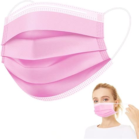 Risezag Pink Surgical Masks For Women Pack of 50 Pieces GSM 100 Melt ...