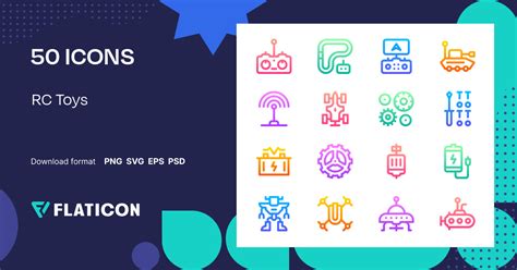 RC Toys Icon Pack | Lineal color | 50 .SVG Icons