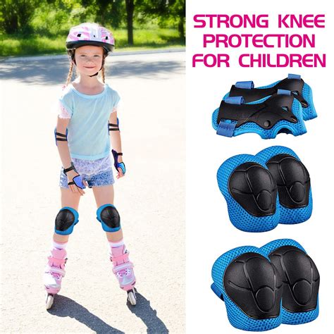 Child Protective Sports Gear Set with Elbow Wrist Guards and Knee Pads for Outdoor Activities ...
