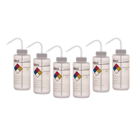 Premium Wash Bottles - Wide Neck, 4 - Color,Capacity 1000ml,Distilled ...
