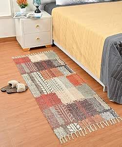 Buy HOMADORN Handmade Sustainable Printed Modern Dhurrie/Rugs/Carpet ...