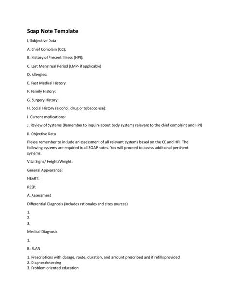 Image result for SOAP Note Examples