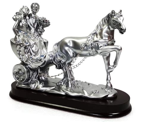 Buy Lovely Couple with Horse Cart Chariot Statue Showpiece Anniversary ...