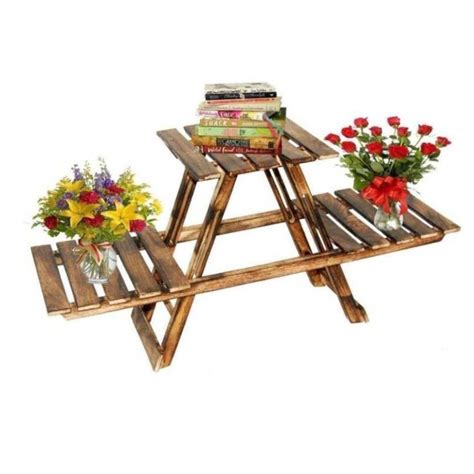 Дървена поставка за саксии