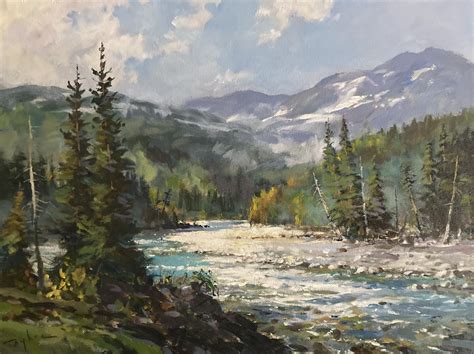 Mountain River Landscape Painting