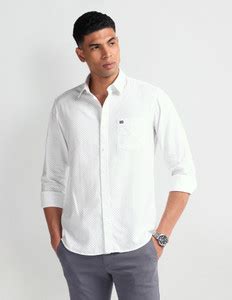 Arrow Sport Men Printed Casual White Shirt - Buy Arrow Sport Men ...