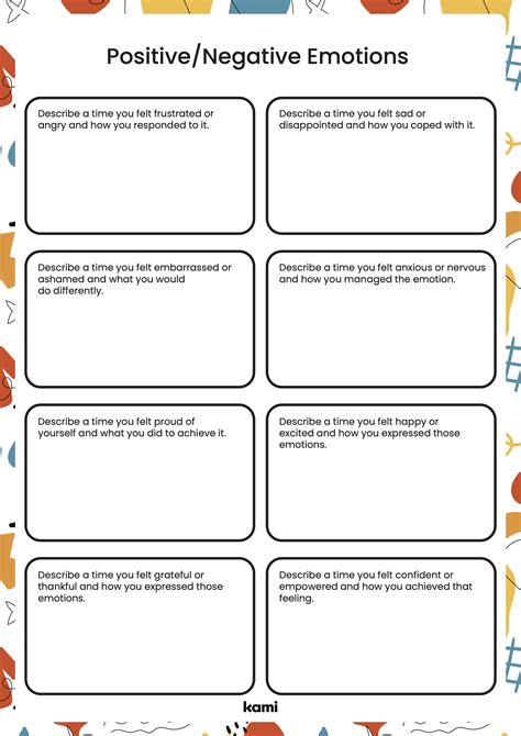 Thoughts Feelings Actions Worksheets