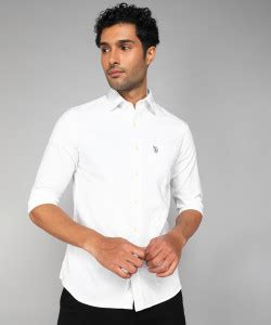 U.S. POLO ASSN. Men Solid Casual White Shirt - Price History