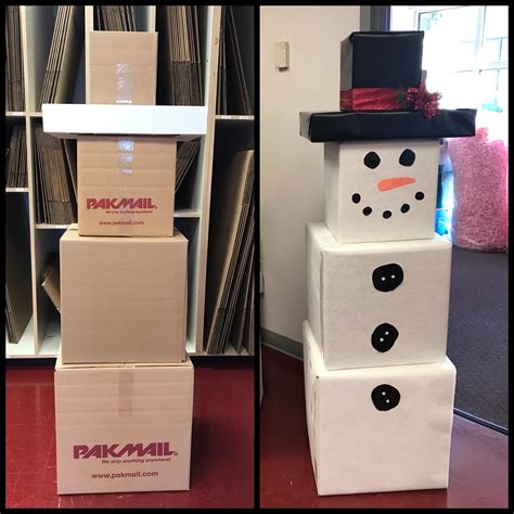 Snowman made from cardboard boxes! Easy Peasy and SO CUTE! perfect ...