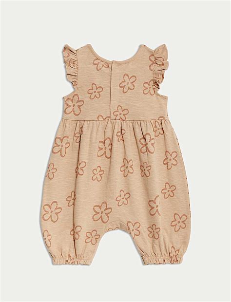 Buy Pure Cotton Floral Romper (0-3 Yrs) at Marks & Spencer
