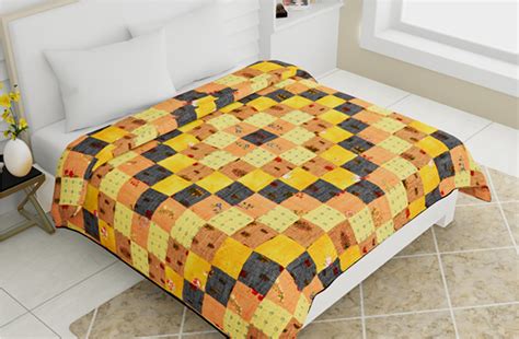 Quilted Cotton Multicolor Bedcovers 100x108