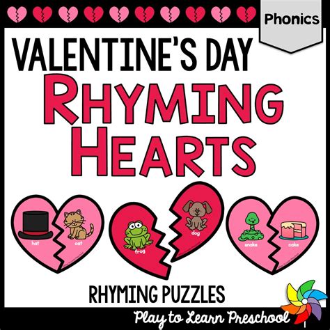 Valentine's Day Preschool Rhyming Puzzles | Hands-On Literacy Activity ...